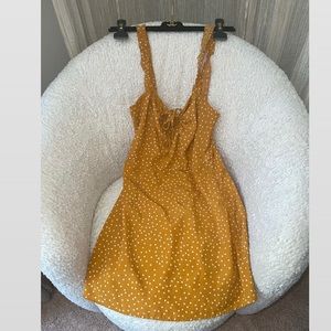 Mustard polka dot summer dress size S